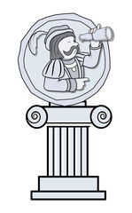 Vintage Graphic Man with Binocular Vector