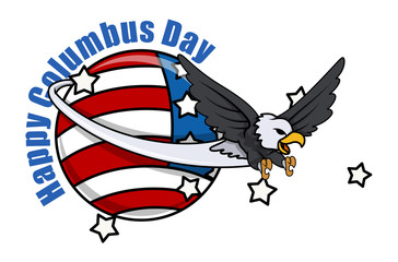 Cartoon Eagle Columbus Day Vector Graphic