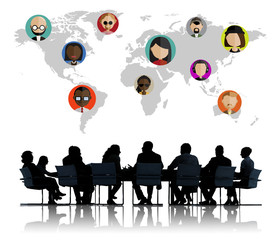 Global Community World People Social Networking Concept