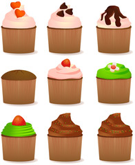 Various cupcake vector images