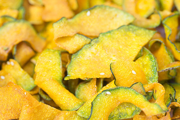 Fried  Pumpkin Crisp ; Thai snack.