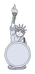 Statue of Liberty Vector Message Banner