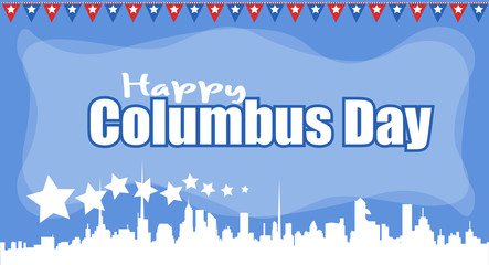 Columbus Day Skyline Graphic Sale Banner