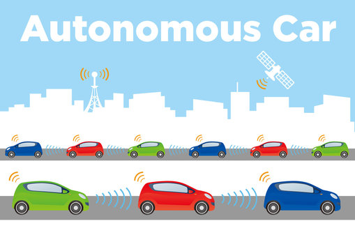 Autonomous car image illustration
