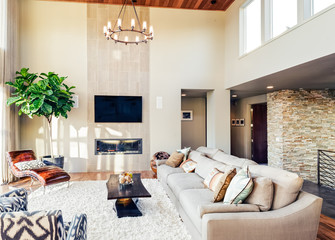 Beautiful living room in new luxury home