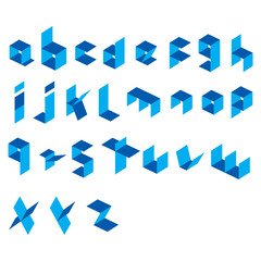 creative rectangle alphabet  design vector