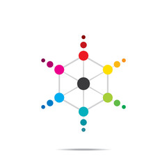 creative hexagonal or isometric icon design concept vector