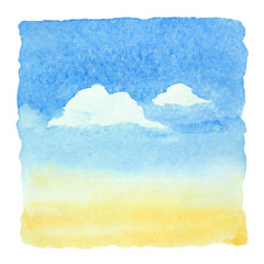 Obraz premium Watercolor blue sky