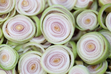 Obraz premium Sliced lemongrass for background.