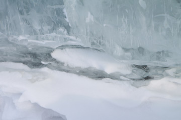 Ice on the river in the spring