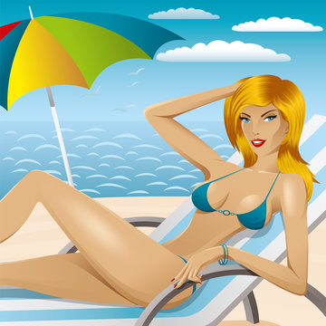 sexy woman in bikini on the beach 2