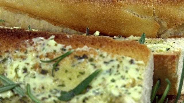 Seamless loopable 4K footage (Herb Butter Baguette)