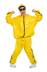 Young performer isolated on the white