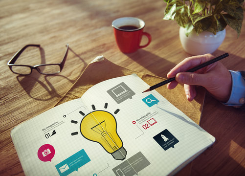 Ideas Inspiration Creativity Biz Infographic Innovation Concept