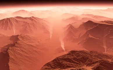 Fototapeta na wymiar Dust storm on Mars