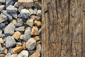 Close up old wood that support the railway