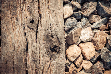 Close up old wood that support the railway