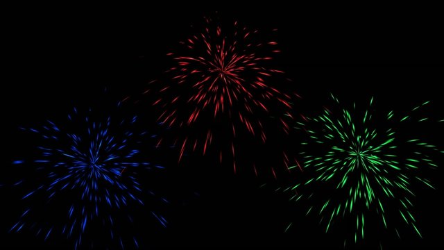 Fireworks animation background. Alpha chanel included.