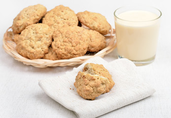 Oatmeal cookies and milk