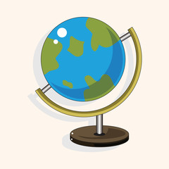 classroom globe theme elements vector,eps