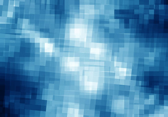Abstract blue geometric  background,  mosaic banner.