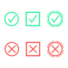set of check marks in different shapes