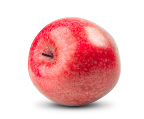 Isolated Red apple on white background. Fresh diet fruit with