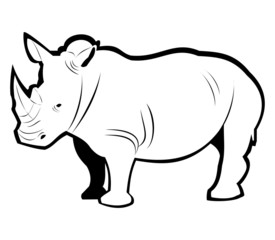 Obraz na płótnie Canvas Rhino Outline