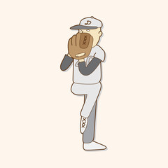 baseball exercise theme elements vector,eps