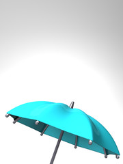Blue Umbrella On White Text Space