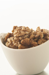 Walnuts isolated on white background. close up