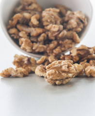 Walnuts isolated on white background.