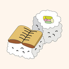 japanese food theme sushi elements vector,eps