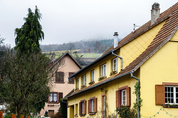 Traditional alsace country house, spring day