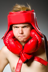 Funny nerd boxer in sport concept