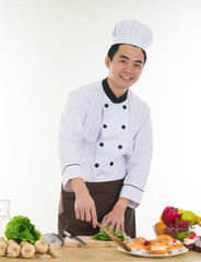 asian chef preparing foods