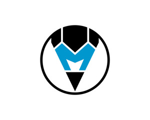 Abstract M Letter Pencil Logotype