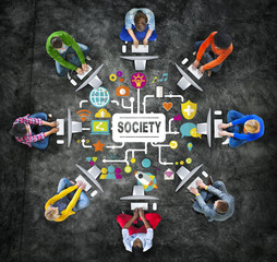 Fototapeta na wymiar Society Social Media Social Networking Connection Concept