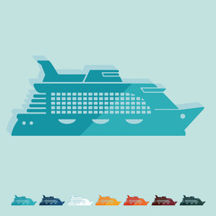 Flat design. cruise ship