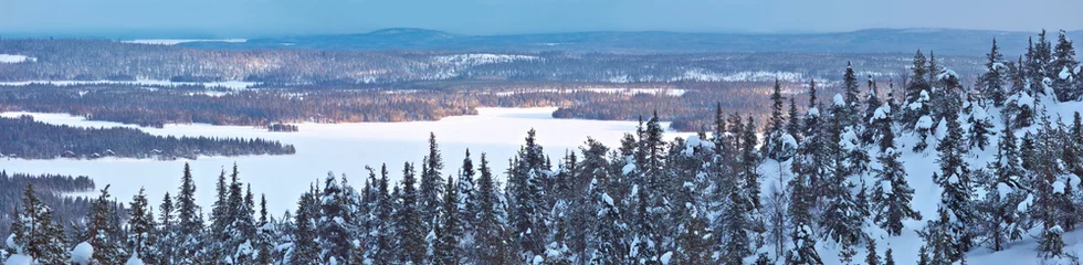 Fotobehang Winter panorama in Northern Finland. © nupsik284
