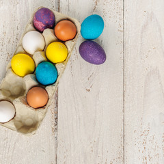 Fototapeta na wymiar Colored easter eggs