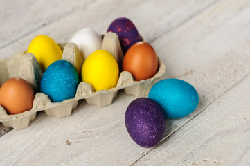 Colored easter eggs