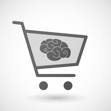 Shopping cart icon with a brain