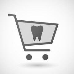 Shopping cart icon with a tooth