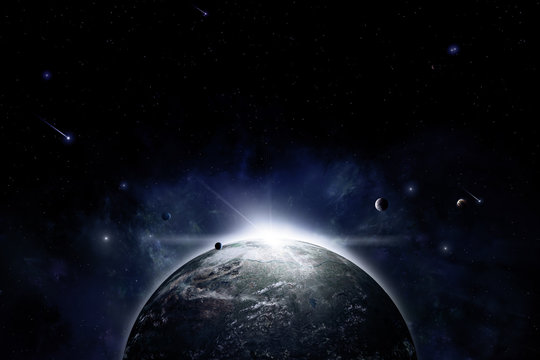 Planet Eclipse Space Background