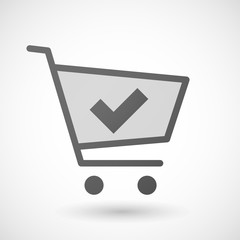 Shopping cart icon with a check mark