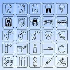 Dental icons set.
