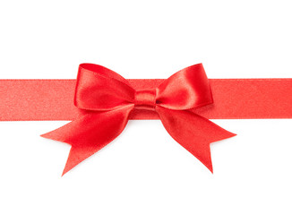 Beautiful red bow isolated on white background