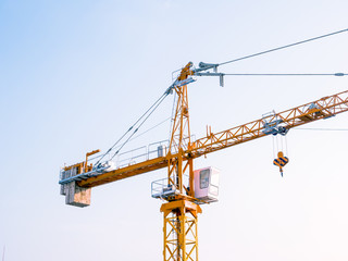 construction crane on blue sky