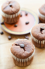 chocolate cupcakes with coffee beans
